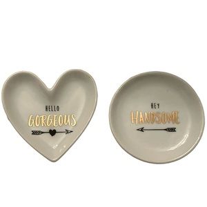 2pcs PORCELIAN RING TRAY…Small decor dish/tray for rings or small trinkets.